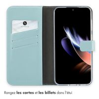 Selencia Étui de téléphone portefeuille en cuir véritable Samsung Galaxy A56 - Air Blue