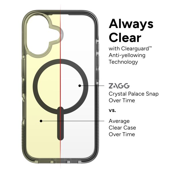 ZAGG Coque Santa Cruz Snap avec MagSafe Apple iPhone 16 - Clear / Black