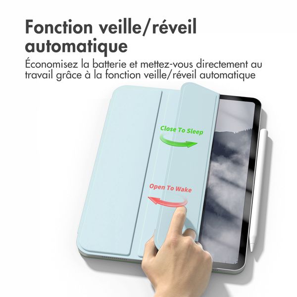 imoshion Magnetic etui de téléphone portefeuille iPad Air 11 pouces (2024) M2 / Air 5 (2022) / Air 4 (2020) - Bleu clair