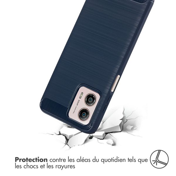 imoshion Coque Brushed Motorola Moto G53 - Bleu foncé