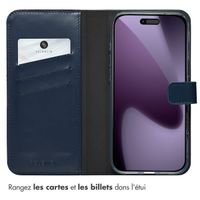 Selencia Étui portefeuille en cuir véritable Apple iPhone 17 Pro Max - Bleu