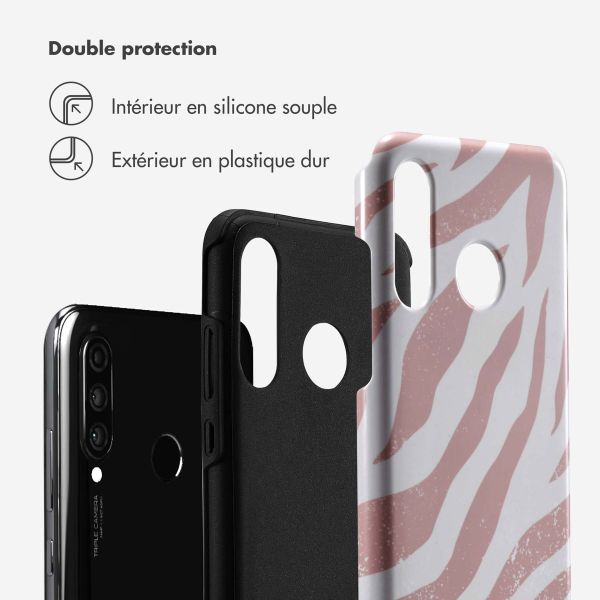 Selencia Coque arrière Vivid Huawei P30 Lite - Colorful Zebra Old Pink