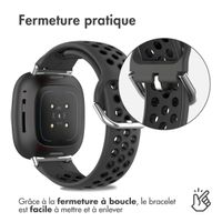 imoshion Bracelet sportif en silicone Fitbit Versa 4 / 3 / Sense (2) - Gris/Noir