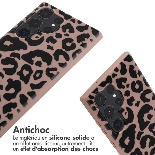 imoshion Coque design en silicone avec cordon Samsung Galaxy S23 Ultra - Animal Pink