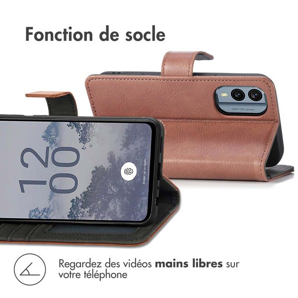 imoshion Étui de téléphone portefeuille Luxe Nokia X30 - Brun