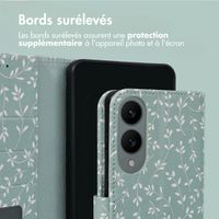 imoshion Étui de télephone portefeuille Design Samsung Galaxy S25 Edge - Smoke Green Flowers