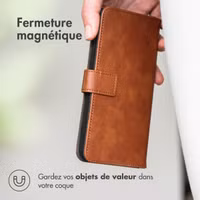imoshion Étui de téléphone portefeuille Luxe Samsung Galaxy S22 Ultra - Brun