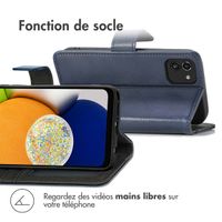 imoshion Étui de téléphone portefeuille Luxe Galaxy A03 - Bleu foncé