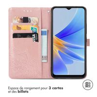 imoshion Etui de téléphone portefeuille Mandala Oppo A17 - Rose Dorée