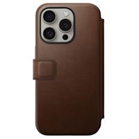 Nomad Étui de téléphone portefeuille Modern Leather Folio iPhone 15 Pro - Brun