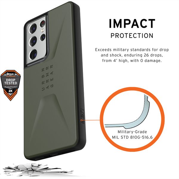 UAG Coque Civilian Samsung Galaxy S21 Ultra - Olive