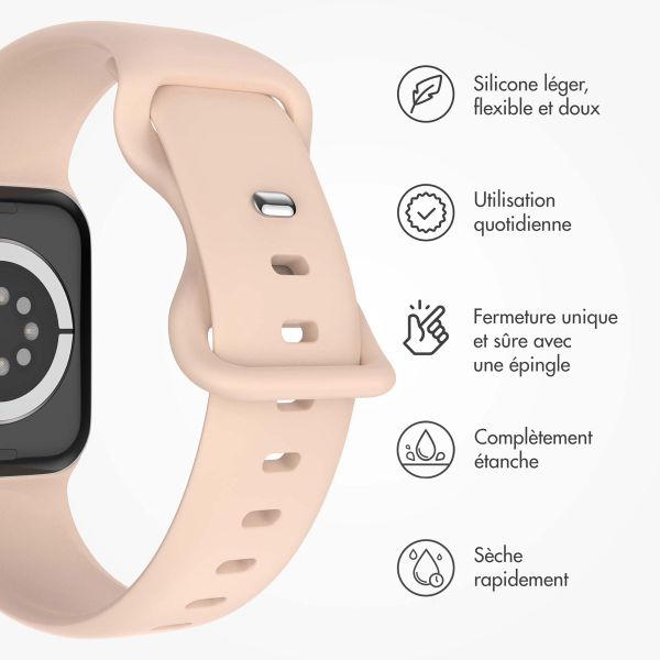 imoshion Bracelet en silicone⁺ Apple Watch Series 1 t/m 11 / SE / Ultra (44/45/46/49 mm) - Taille M/L - Sand Pink
