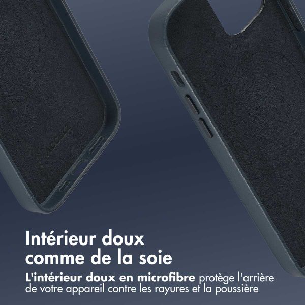 Accezz Coque arrière en cuir avec MagSafe Apple iPhone 12 (Pro) - Nightfall Blue