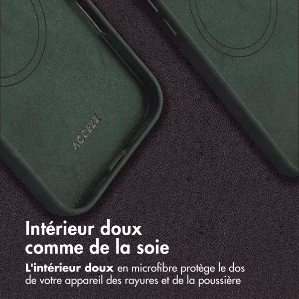 Accezz Coque MagSafe en cuir vintage Apple iPhone 16 Pro Max - Smokey Green