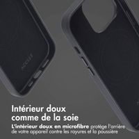 Accezz Coque arrière en cuir avec MagSafe iPhone 14 Pro - Onyx Black