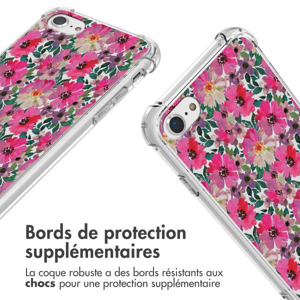 imoshion Coque Design avec cordon iPhone SE (2022 / 2020) / 8 / 7 - Flower Water