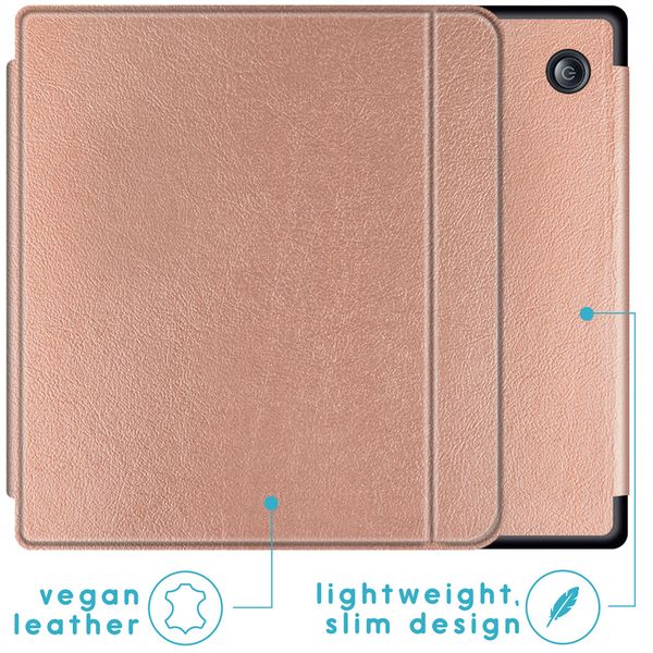 imoshion ﻿Étui de liseuse portefeuille Slim Hard Kobo Libra H2O - Rose Champagne