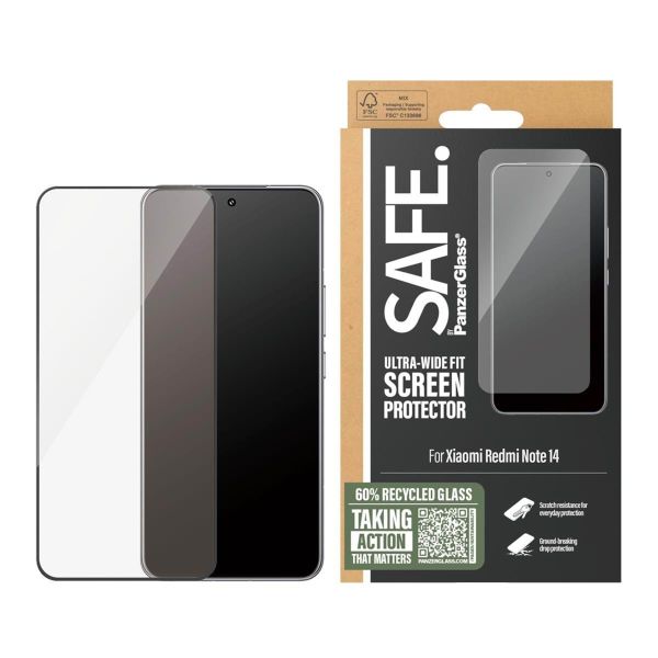 SAFE by PanzerGlass Protection d'écran Ultra-Wide Fit avec applicateur Xiaomi Redmi Note 14 (4G)