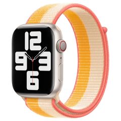 Apple Bracelet Sport Loop Apple Watch Series 1 t/m 11 / SE / Ultra (44/45/46/49 mm) - Maize/White