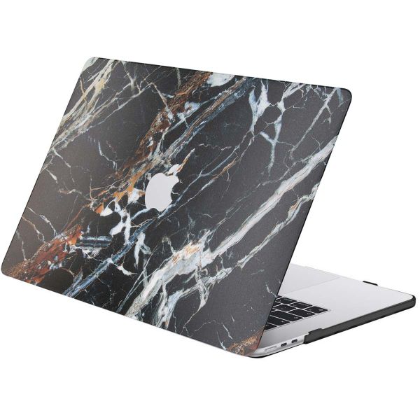 imoshion Coque Design Laptop MacBook Air 15 pouces (2023 / 2024 M3 chip / 2025 M4 chip) - A2941 / A3114 / A3241 - Black Marble