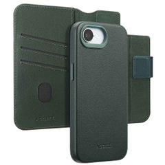 Accezz Étui de télephone portefeuille en cuir 2-en-1 avec MagSafe Apple iPhone 16e - Cedar Green