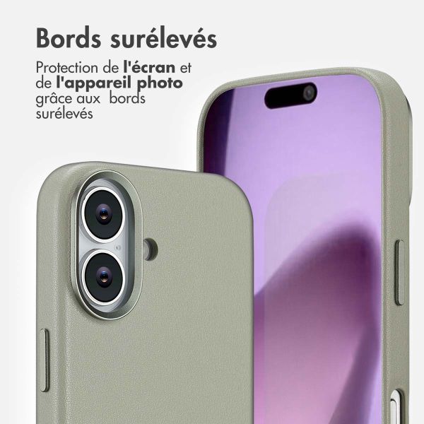 Accezz Coque arrière en cuir avec MagSafe Apple iPhone 17 - Light Grey