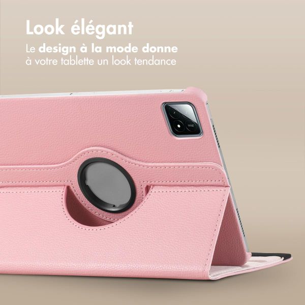 imoshion Coque tablette rotatif à 360° Xiaomi Pad 6S Pro 12.4 - Rose