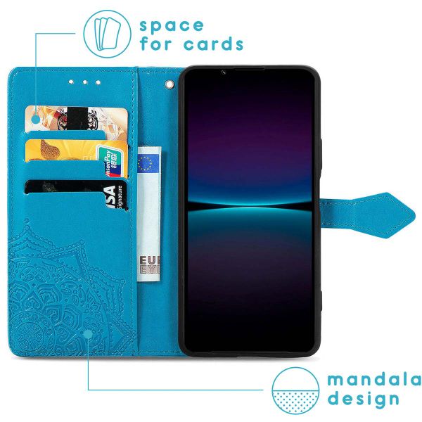 imoshion Etui de téléphone portefeuille Mandala Sony Xperia 1 IV - Turquoise