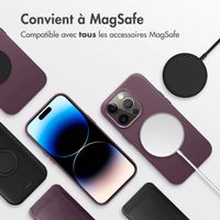Accezz Coque arrière en cuir avec MagSafe Apple iPhone 14 Pro - Heath Purple