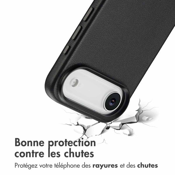 Accezz Coque arrière en cuir avec MagSafe Apple iPhone Air - Onyx Black