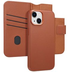 Accezz Étui de télephone portefeuille en cuir 2-en-1 avec MagSafe Apple iPhone 14 - Sienna Brown