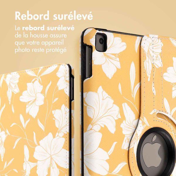 imoshion Coque tablette Design rotatif à 360° iPad 9 (2021) / iPad 8 (2020) / iPad 7 (2019) 10.2 pouces - Yellow Flowers