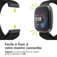 imoshion Bracelet en nylon Fitbit Versa 4/ 3 / Sense (2) - Noir