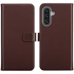 Selencia Étui portefeuille en cuir véritable Samsung Galaxy A17 - Marron