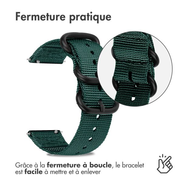 imoshion Bracelet robuste en nylon  - Connexion universelle 22 mm - Vert foncé