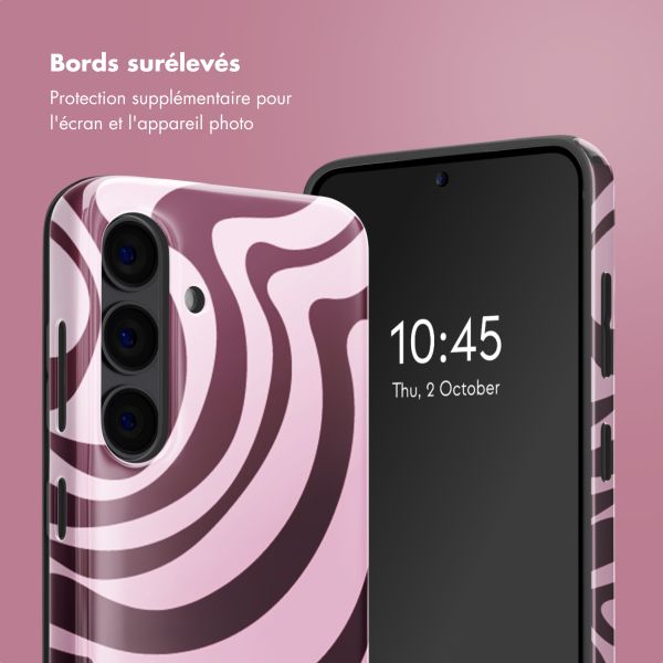 Selencia Coque arrière Vivid Samsung Galaxy S24 - Wavy Swirl Pink Plum