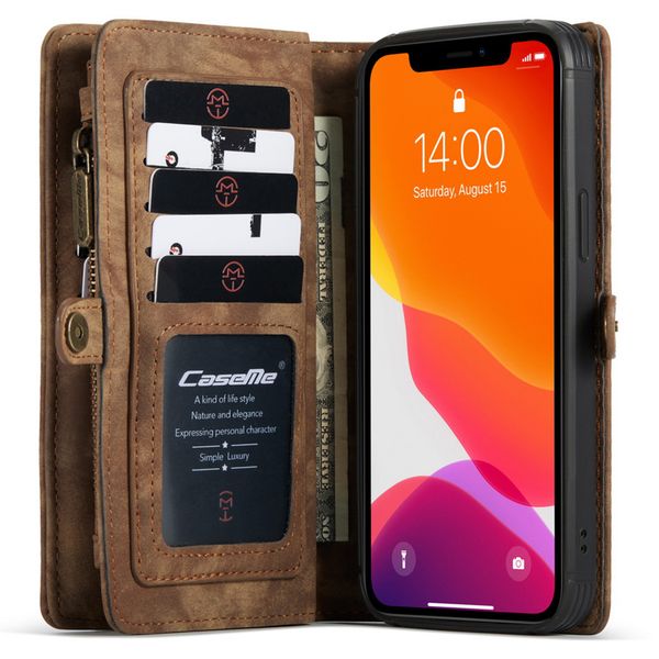 CaseMe Etui de téléphone de luxe en cuir deux iPhone 12 Pro Max