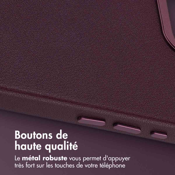 Accezz Coque arrière en cuir avec MagSafe Apple iPhone 16e - Heath Purple