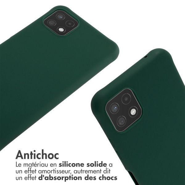 imoshion ﻿Coque en silicone avec cordon Samsung Galaxy A22 (5G) - Vert foncé