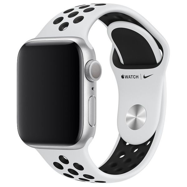 Apple Nike Sport Band Apple Watch Series 1-9 / SE - 38/40/41 mm / Series 10 - 42 mm - Pure Platinum / Black