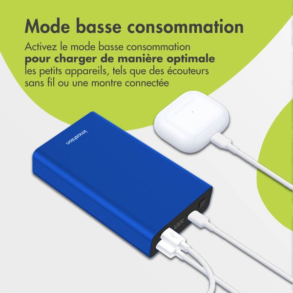 imoshion Ultra Series Aluminium | Batterie externe 20.000 mAh - Charge rapide jusqu'à 33 watts - Cobalt Blue