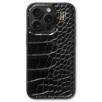 iDeal of Sweden Coque Vegan Leather Apple iPhone 15 Pro - Black Croco