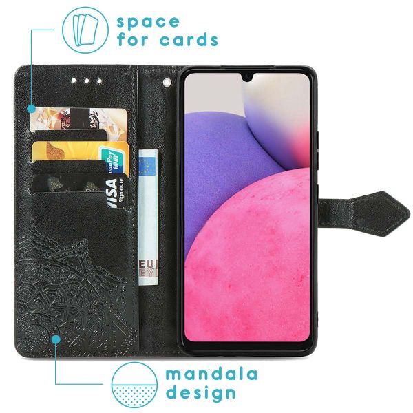 imoshion Etui de téléphone portefeuille Mandala Samsung Galaxy A33 - Noir