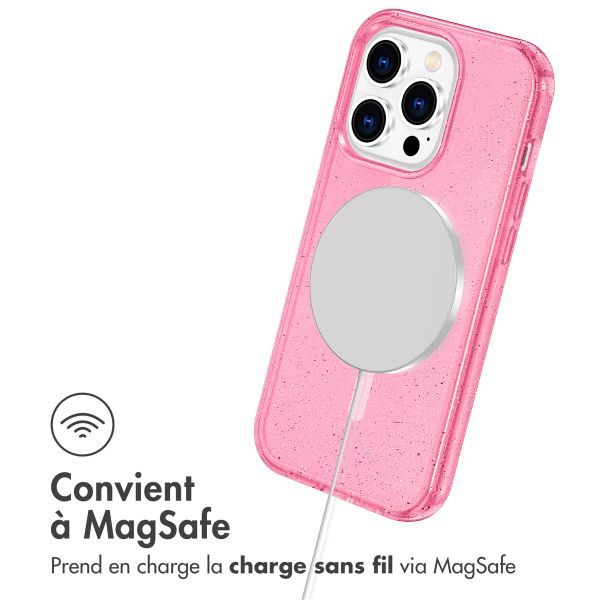 imoshion Coque Pailletée avec MagSafe Apple iPhone 13 Pro - Paillettes Rose