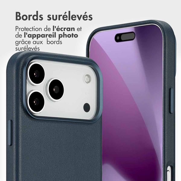 Accezz Étui de télephone portefeuille en cuir 2-en-1 avec MagSafe Apple iPhone 17 Pro Max - Nightfall Blue