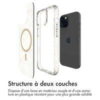 imoshion Coque arrière transparente Pailletée avec MagSafe Apple iPhone 15 - Doré