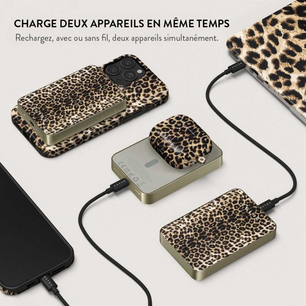 Burga Powerbank magnétique 5 000 mAh - MagSafe et Qi2 - Joueur / Or