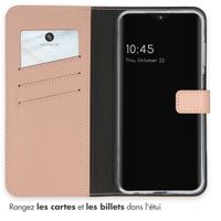 Selencia Étui portefeuille en cuir véritable Samsung Galaxy A25 (5G) - Dusty Pink