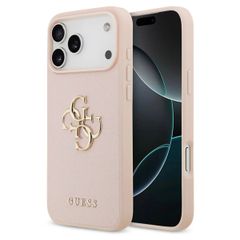 Guess Coque Big 4G Logo Grained Apple iPhone 17 Pro Max - Rose