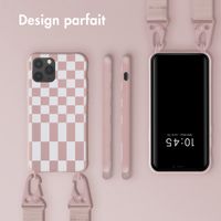 Selencia Coque design en silicone avec cordon amovible Apple iPhone 11 Pro - Irregular Check Sand Pink